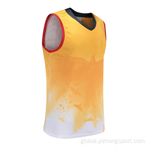 Mens Rugby Wear 100% Polyester Tank Tops Sleeveless Rugby Jersey Supplier